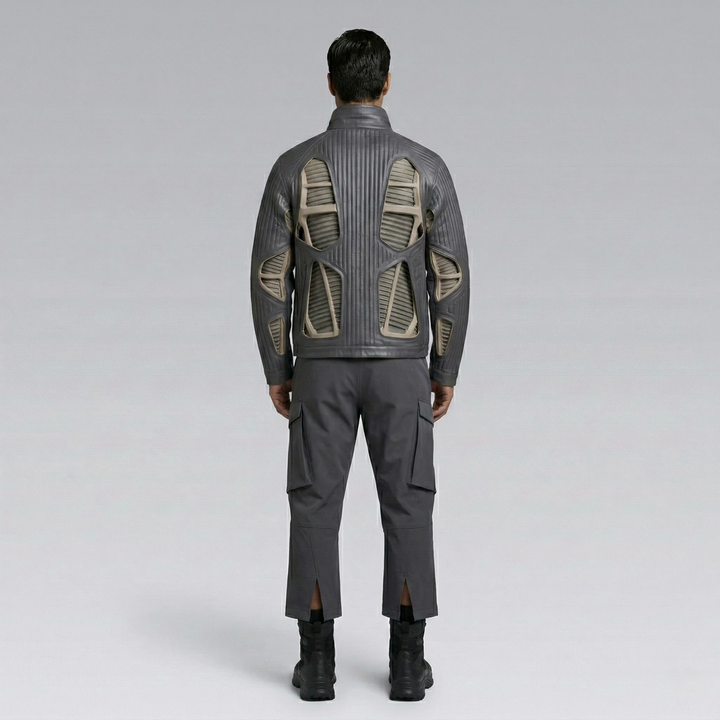 Men's Mixed-Media Graphic Jacket