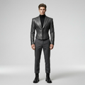 Men's Sculpted Faux-Leather Jacket