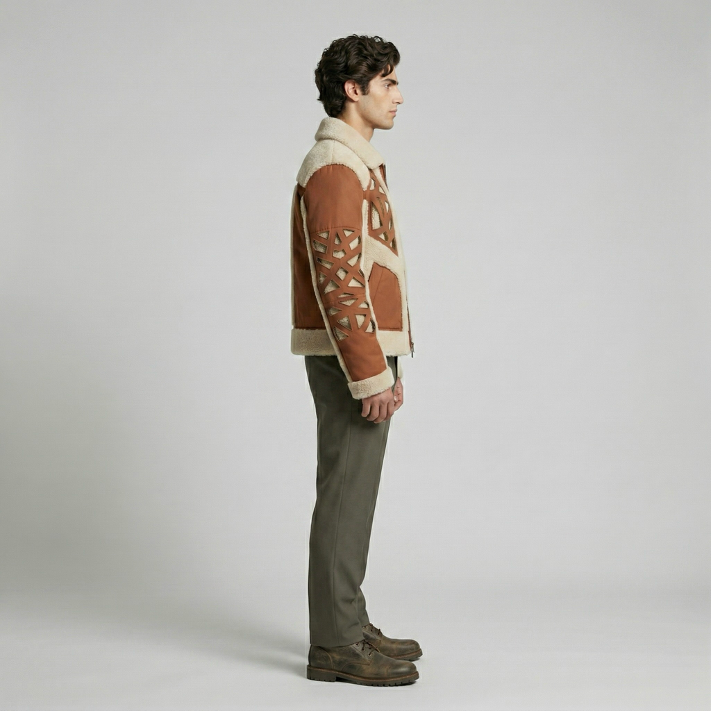 Men's Faux-Shearling Panel Jacket