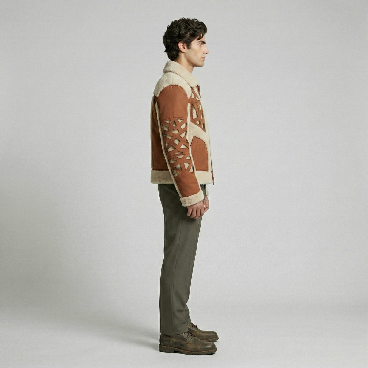 Men's Faux-Shearling Panel Jacket