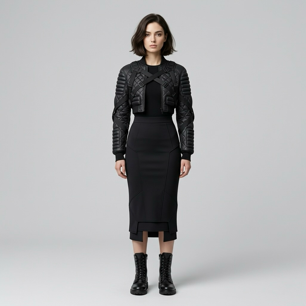 Women's Quilted Cropped Utility Jacket