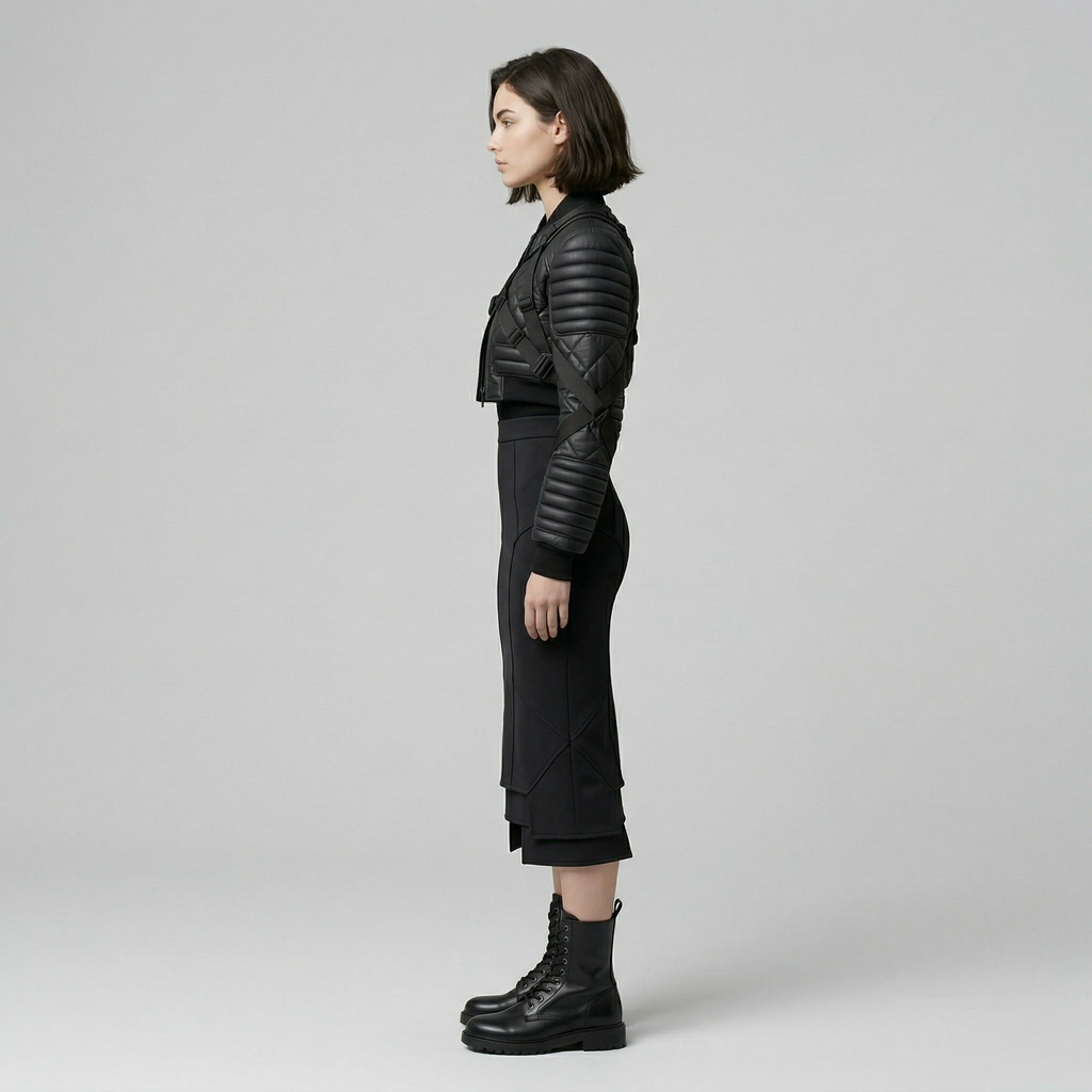 Women's Quilted Cropped Utility Jacket