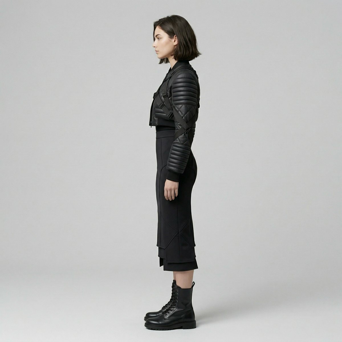Women's Quilted Cropped Utility Jacket