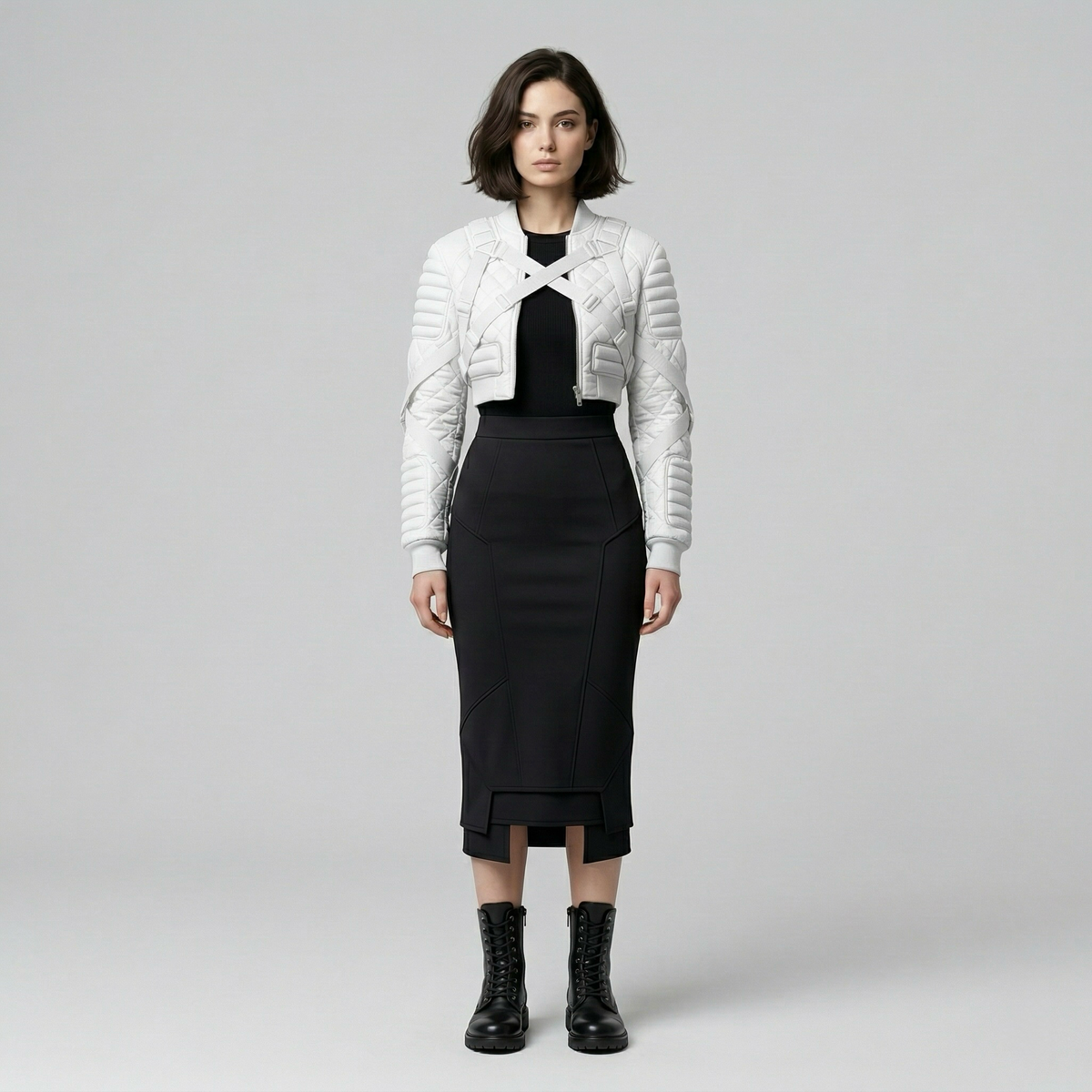 Women's Quilted Cropped Utility Jacket