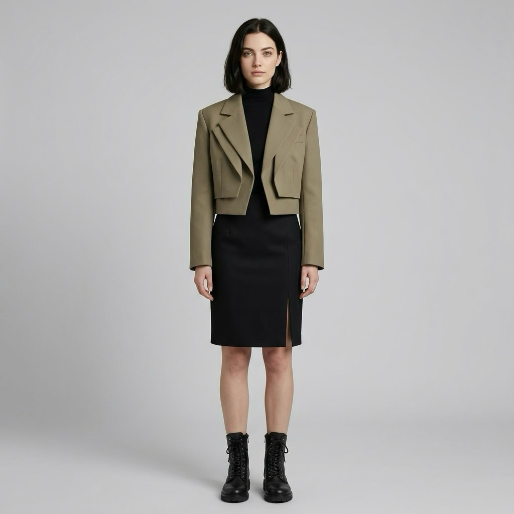Women's Cropped Architectural Blazer