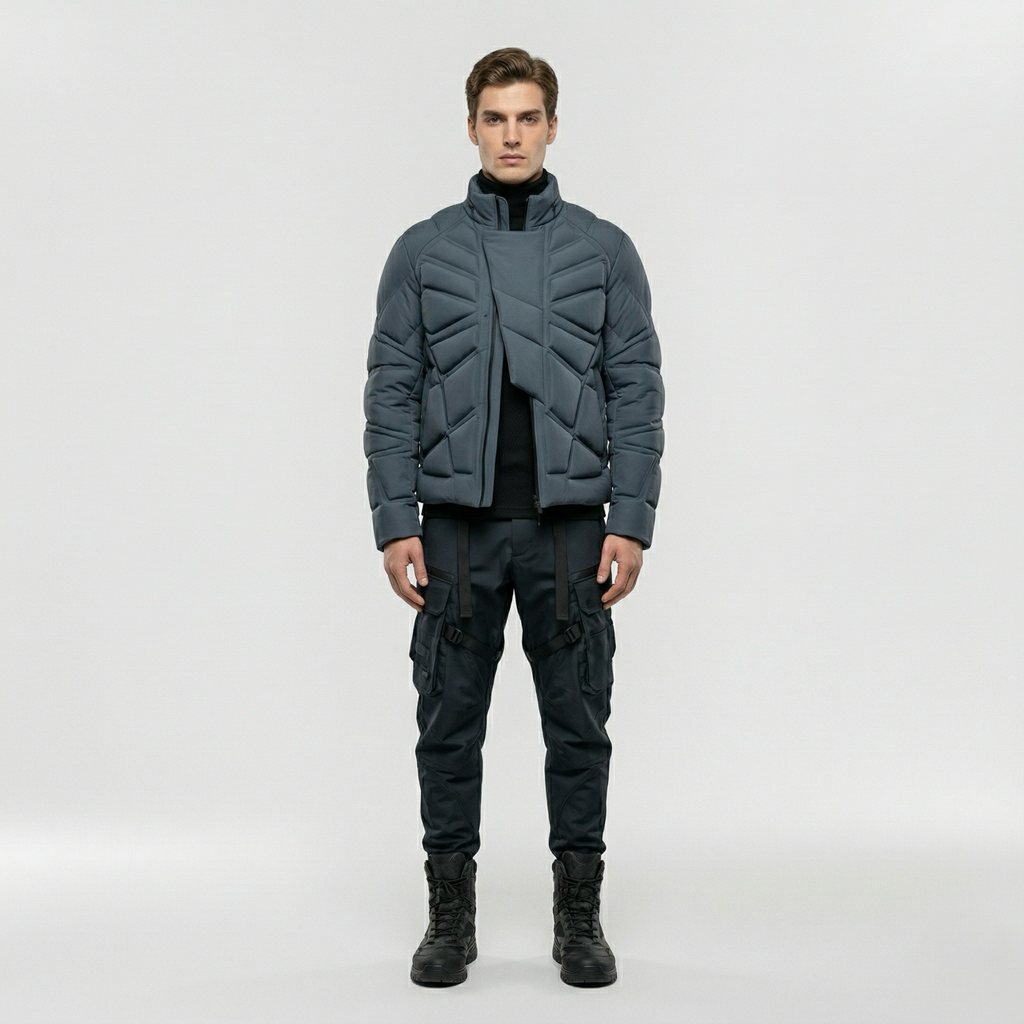 Men's Quilted Panel Utility Jacket
