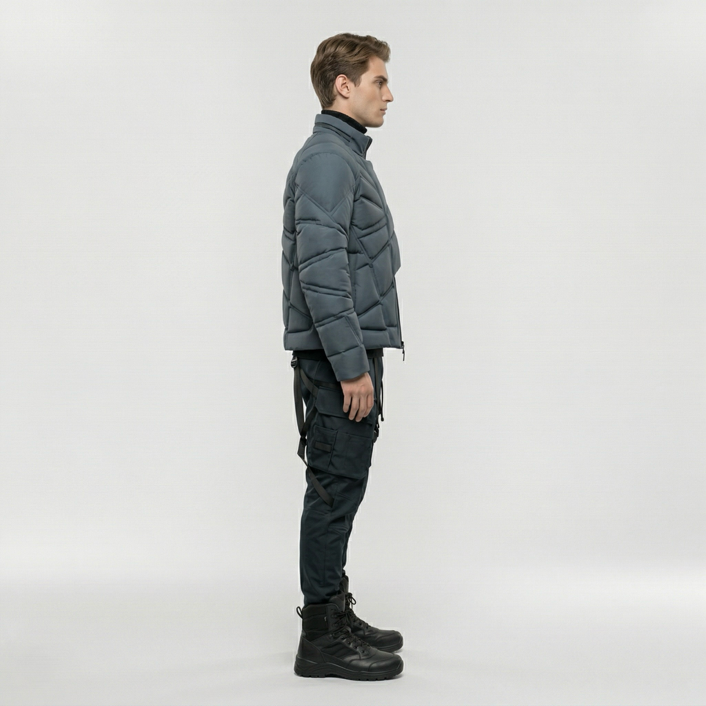 Men's Quilted Panel Utility Jacket