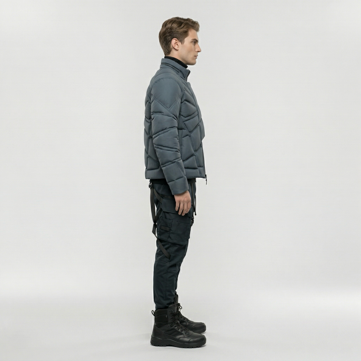 Men's Quilted Panel Utility Jacket