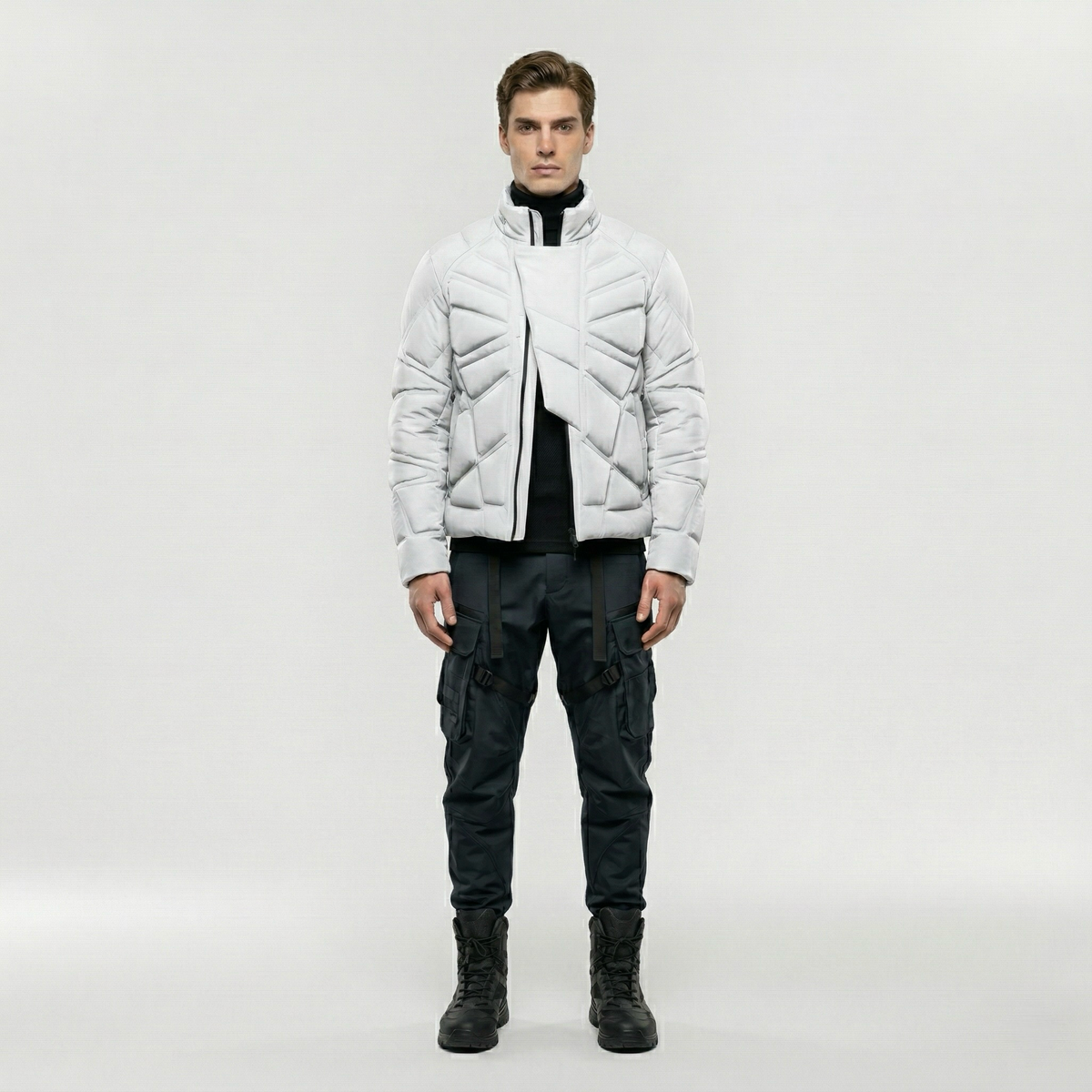 Men's Quilted Panel Utility Jacket