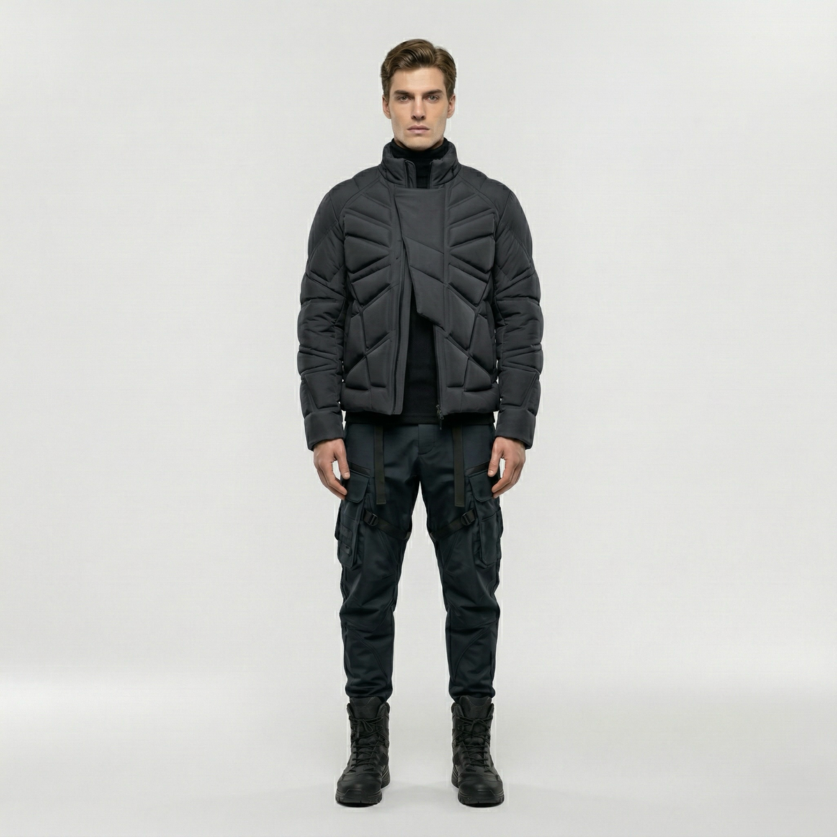 Men's Quilted Panel Utility Jacket
