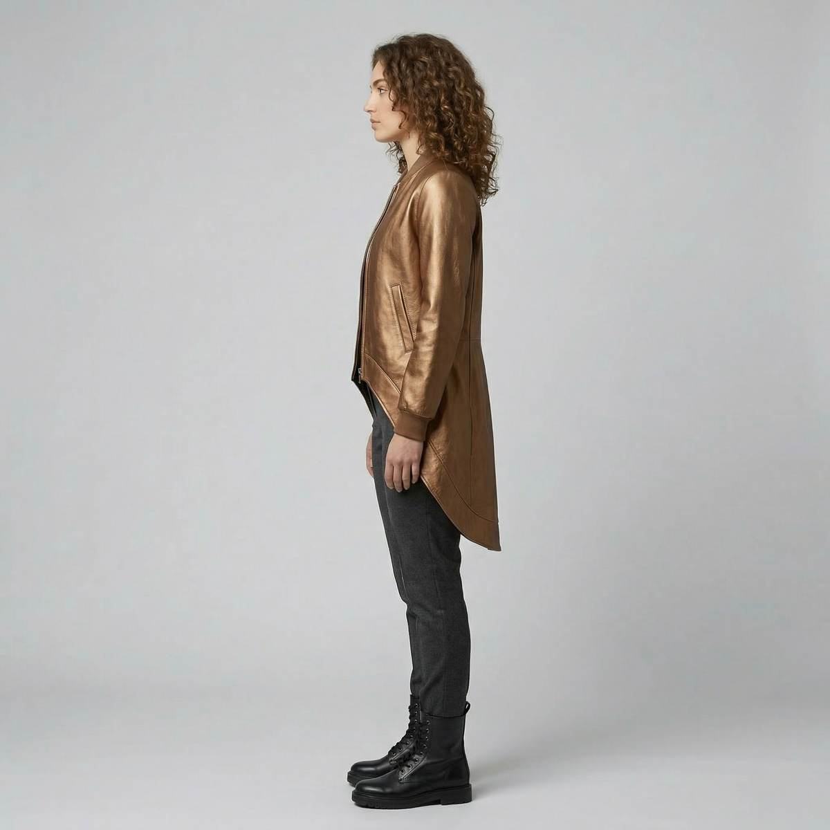 Women's Longline Asymmetric Bomber Jacket