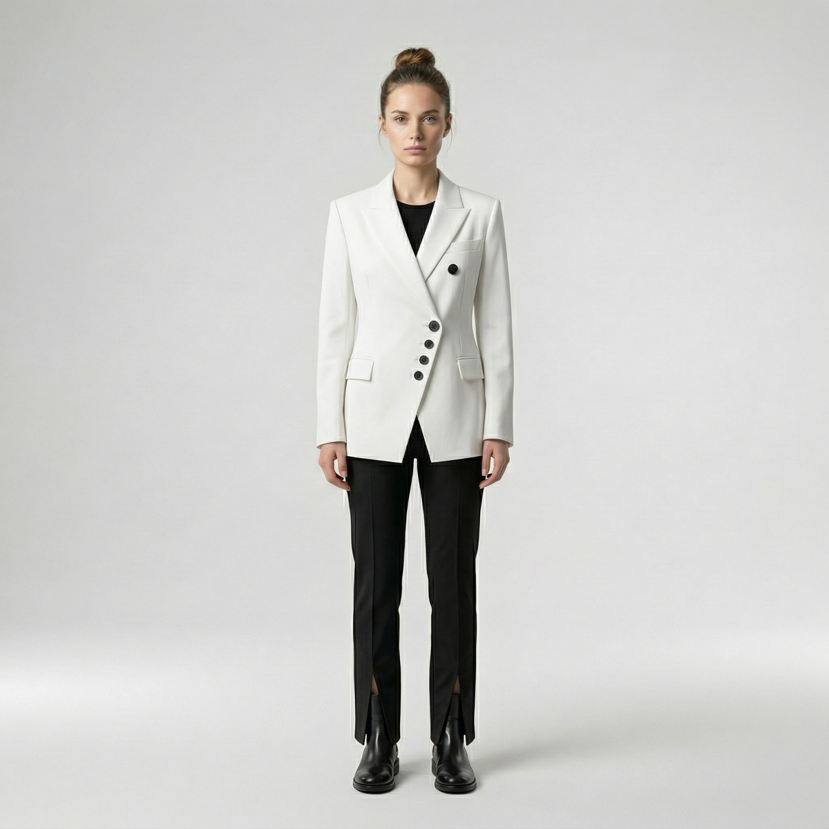 Women's Asymmetric Button Suit Set