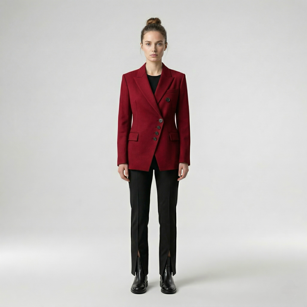 Women's Asymmetric Button Suit Set