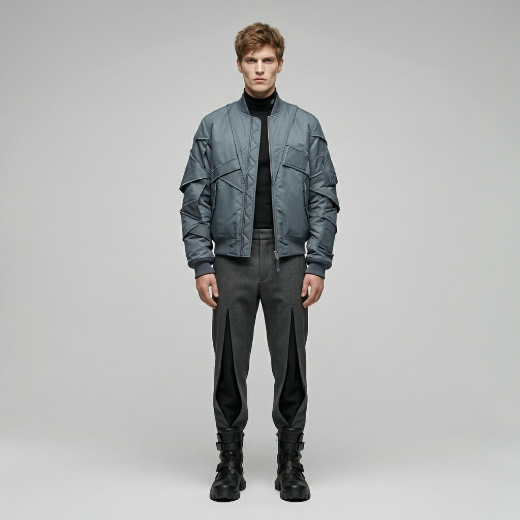 Men's Layered Utility Bomber Jacket