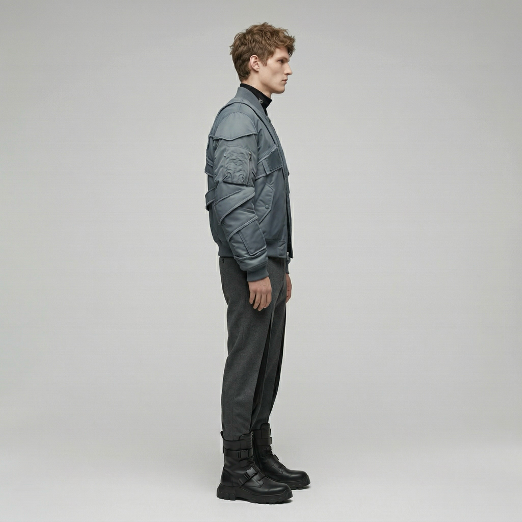 Men's Layered Utility Bomber Jacket