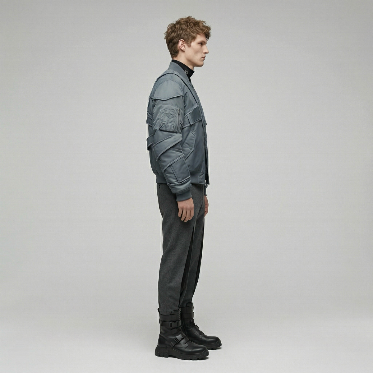 Men's Layered Utility Bomber Jacket