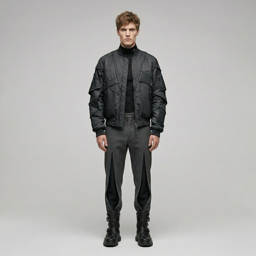 Men's Layered Utility Bomber Jacket