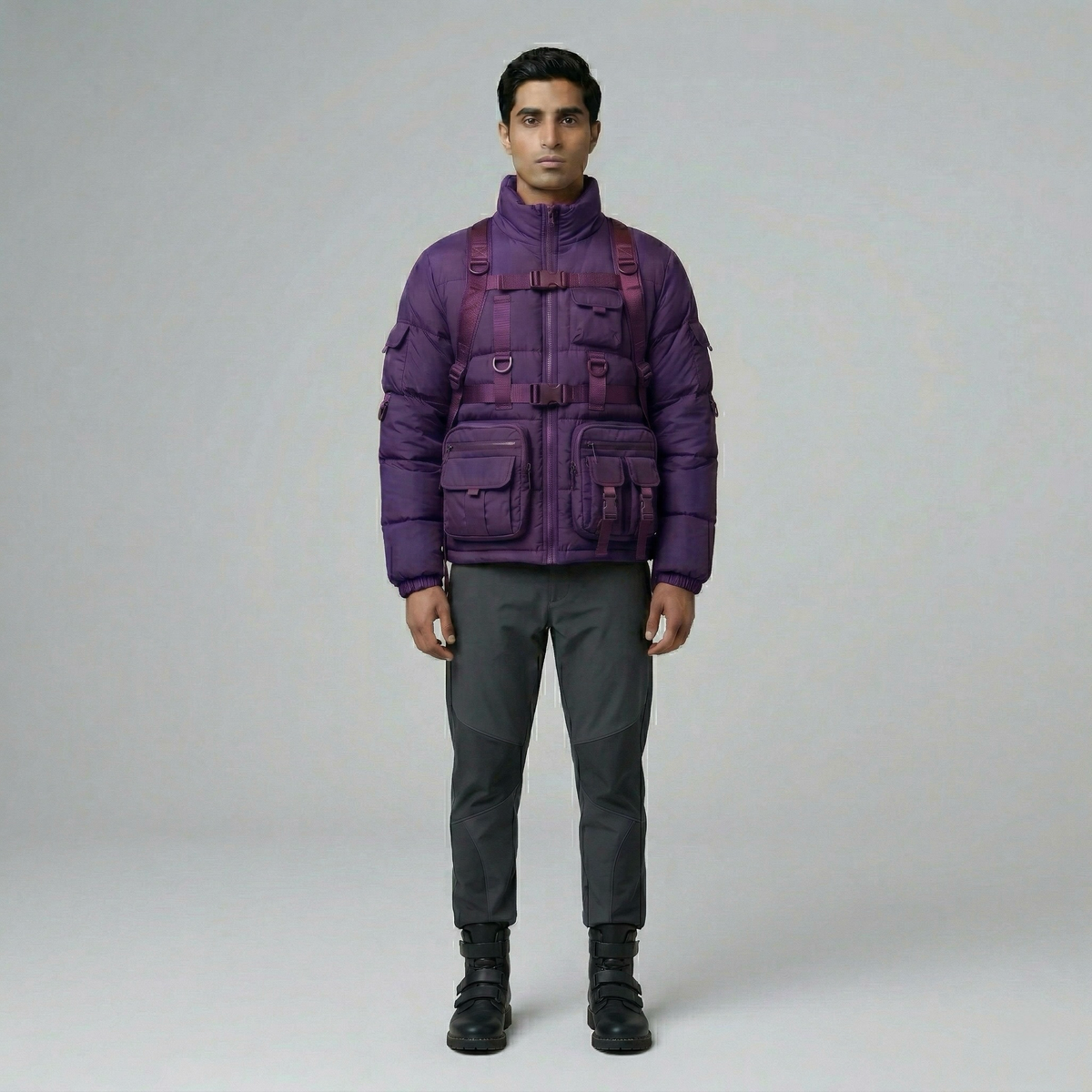 Men's Multi-Pocket Puffer Jacket