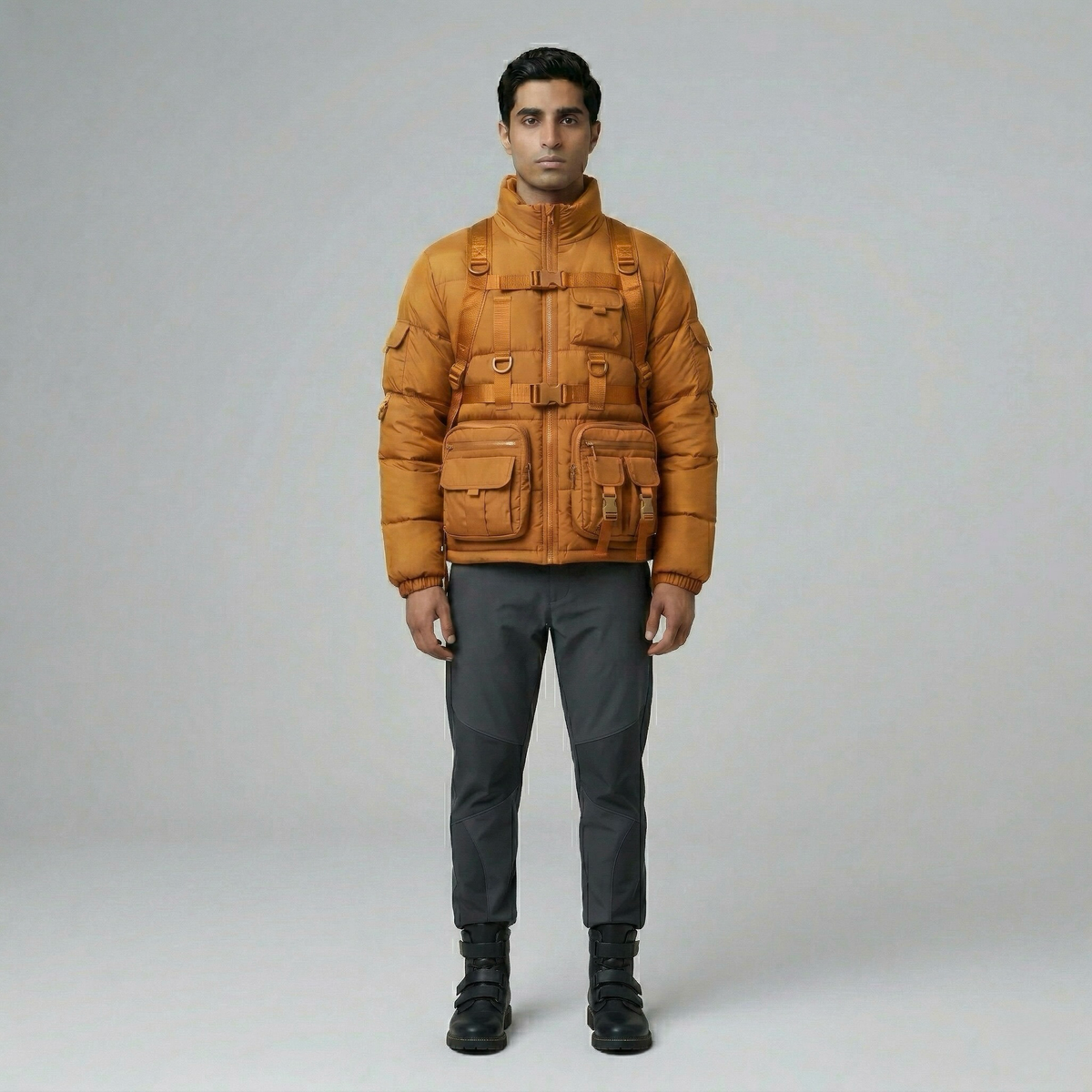 Men's Multi-Pocket Puffer Jacket