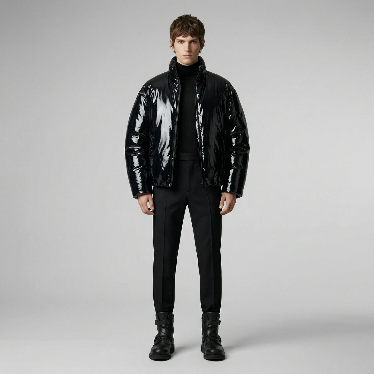 Men's Gloss Finish Puffer Jacket