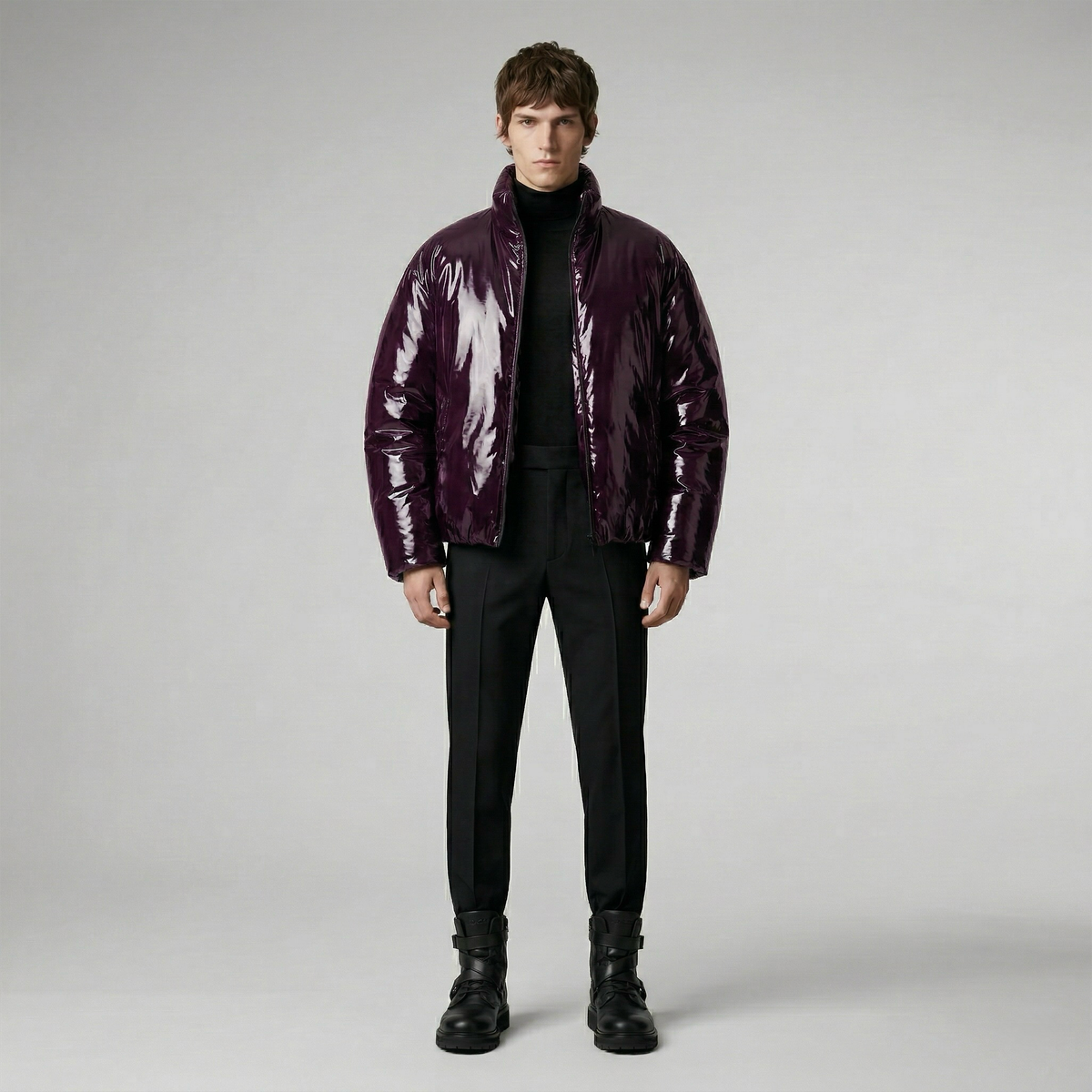 Men's Gloss Finish Puffer Jacket