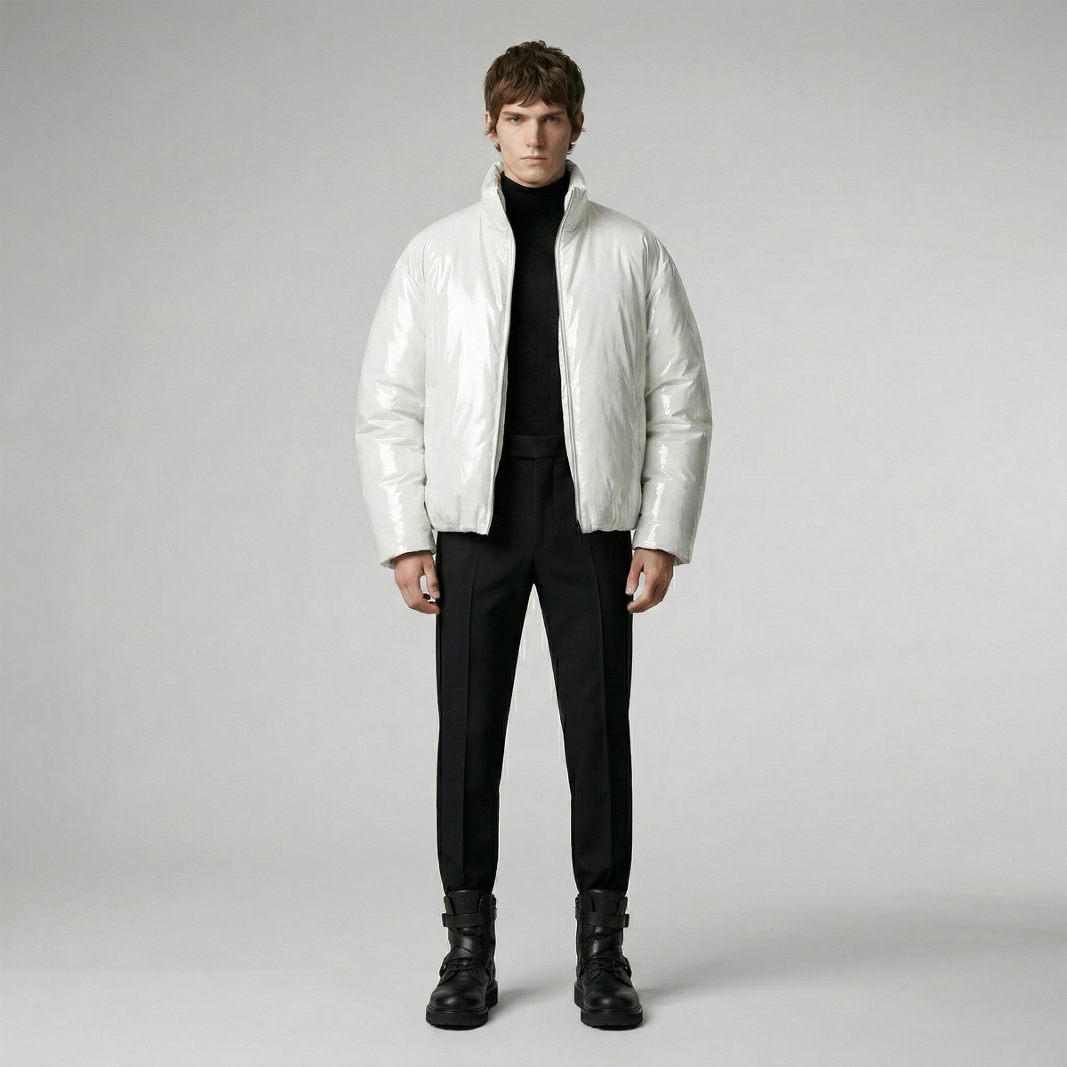 Men's Gloss Finish Puffer Jacket