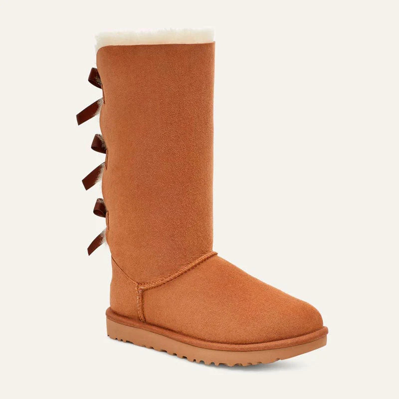 Women's Lace-Up Mid-Calf Boots with Flat Rubber Sole 1