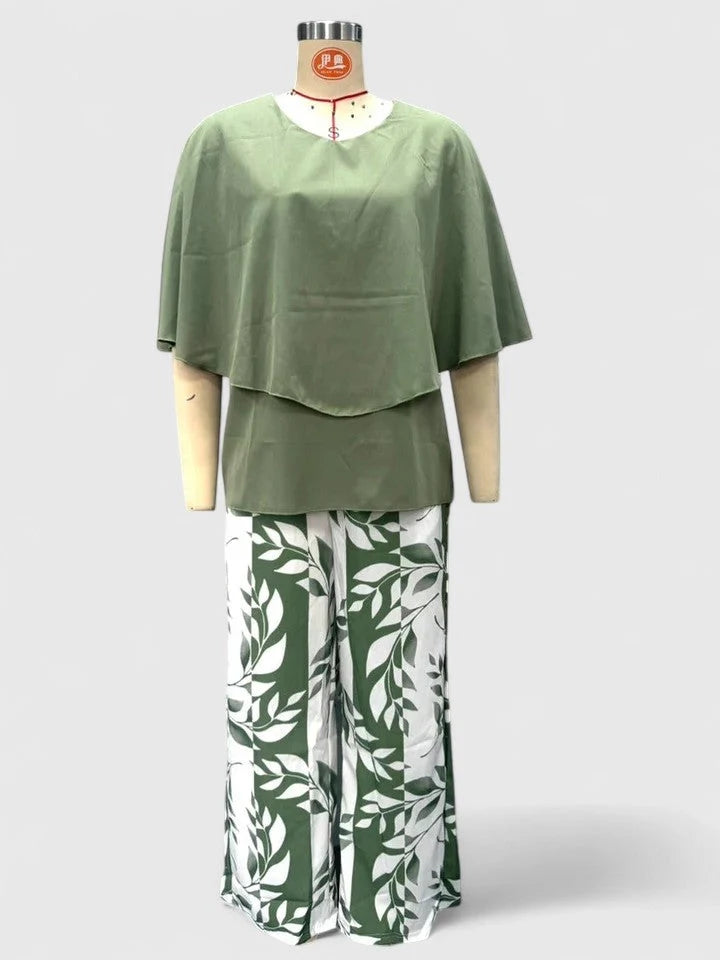 Womens Loungewear Set - Half Sleeve Crew Neck Top and Printed Pants 8